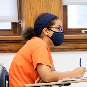Student in classroom